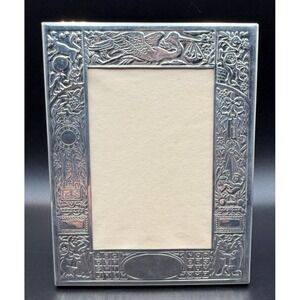 Empire Pewter Stork Nursery Rhymes Birth Record Baby Picture Frame - Vintage